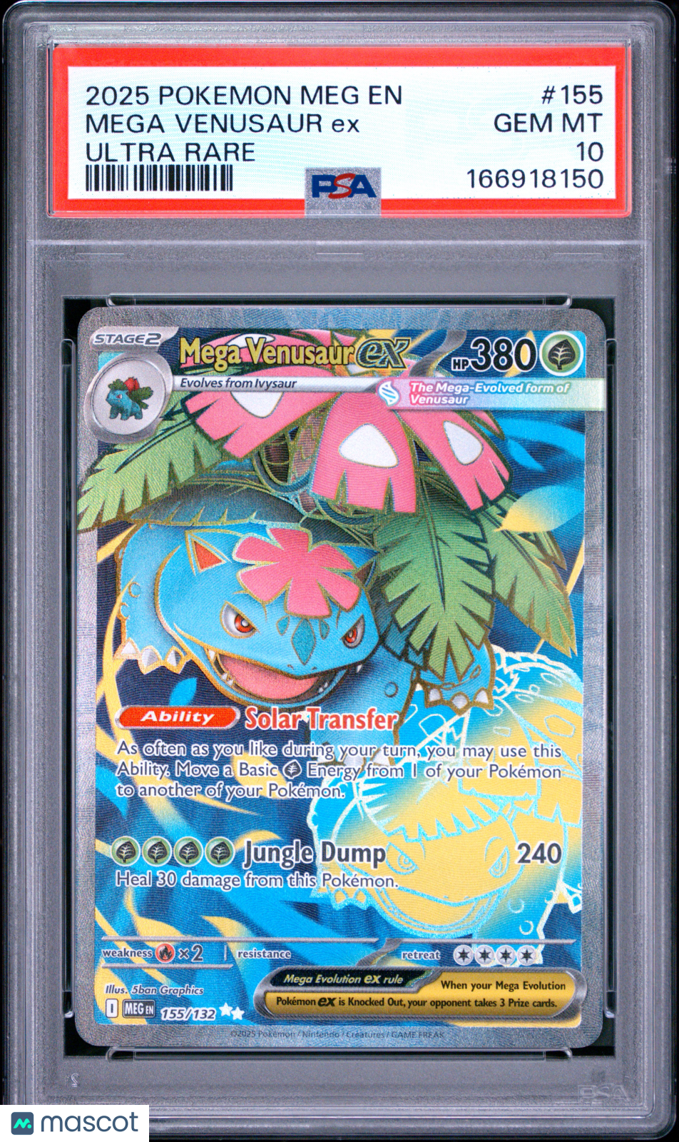 2025 Mega Evolution Mega Venusaur ex Ultra Rare PSA 10 #155/132