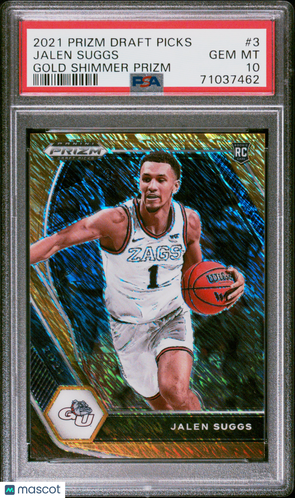 2021 Panini Prizm Draft Picks Jalen Suggs #3 Gold Shimmer 06/10 RC PSA 10