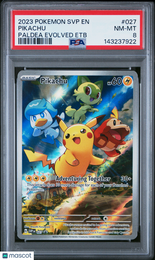 2023 Pokemon Scarlet & Violet Black Star Promos Pikachu PSA 8 #027