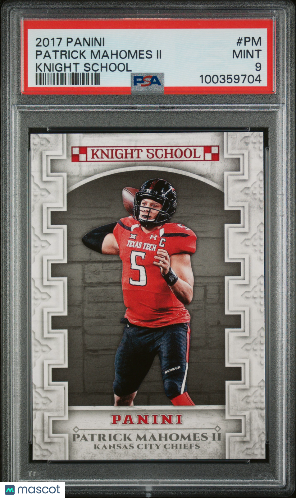 2017 Panini Knight School Patrick Mahomes II #PM PSA 9