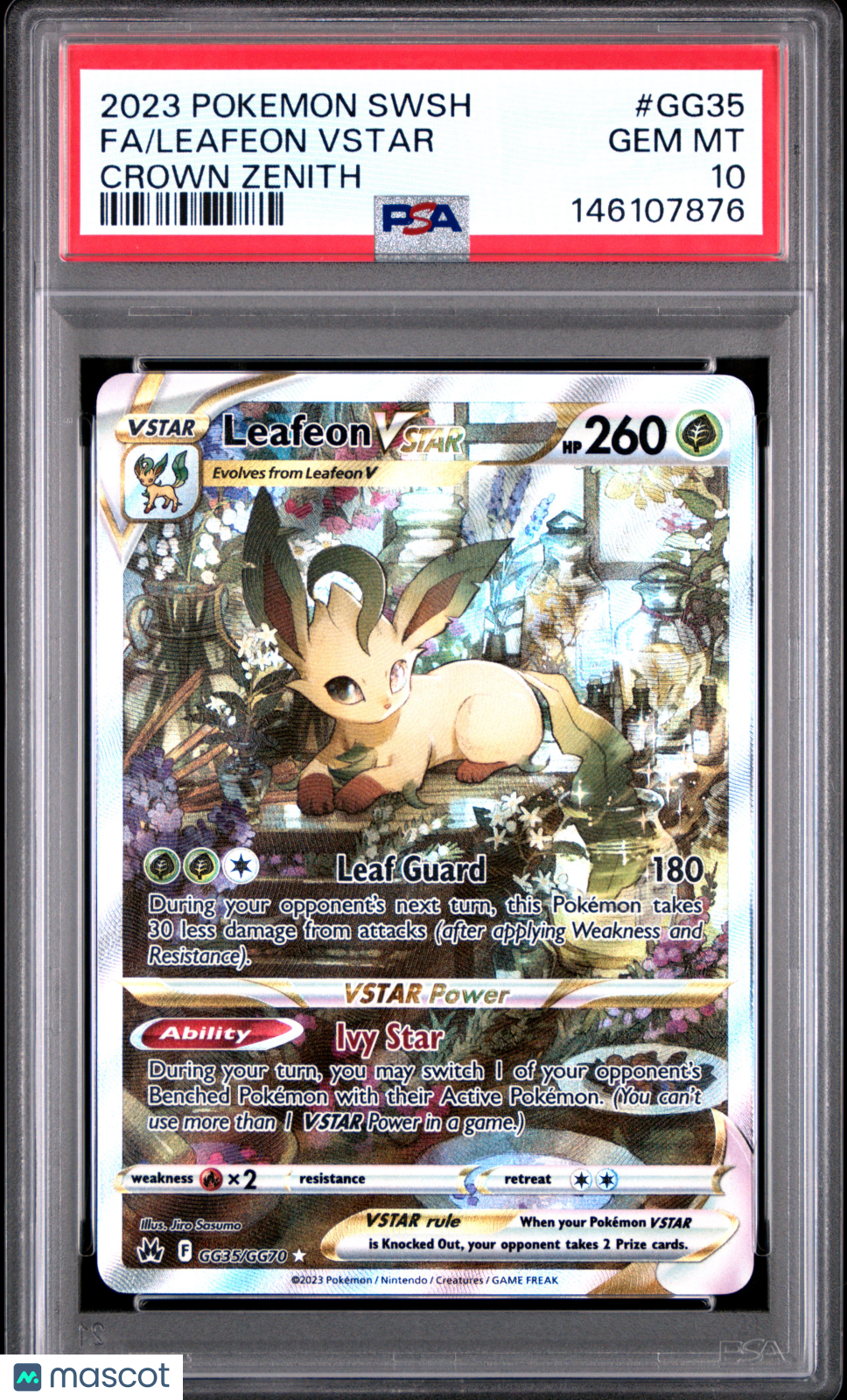 2023 Pokemon SWSH Crown Zenith Leafeon VSTAR PSA 10 #GG35