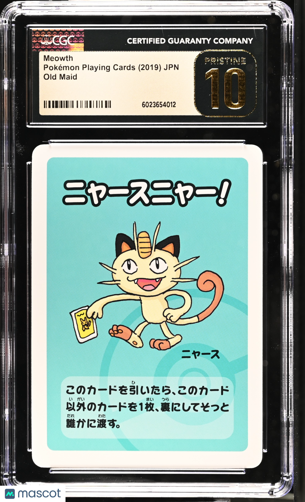 2019 Pokémon Playing Cards Old Maid Meowth CGC 10 Pristine
