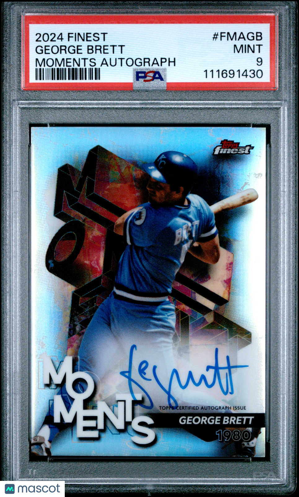 2024 Topps Finest Finest Moments Autographs George Brett #FMAGB PSA 9