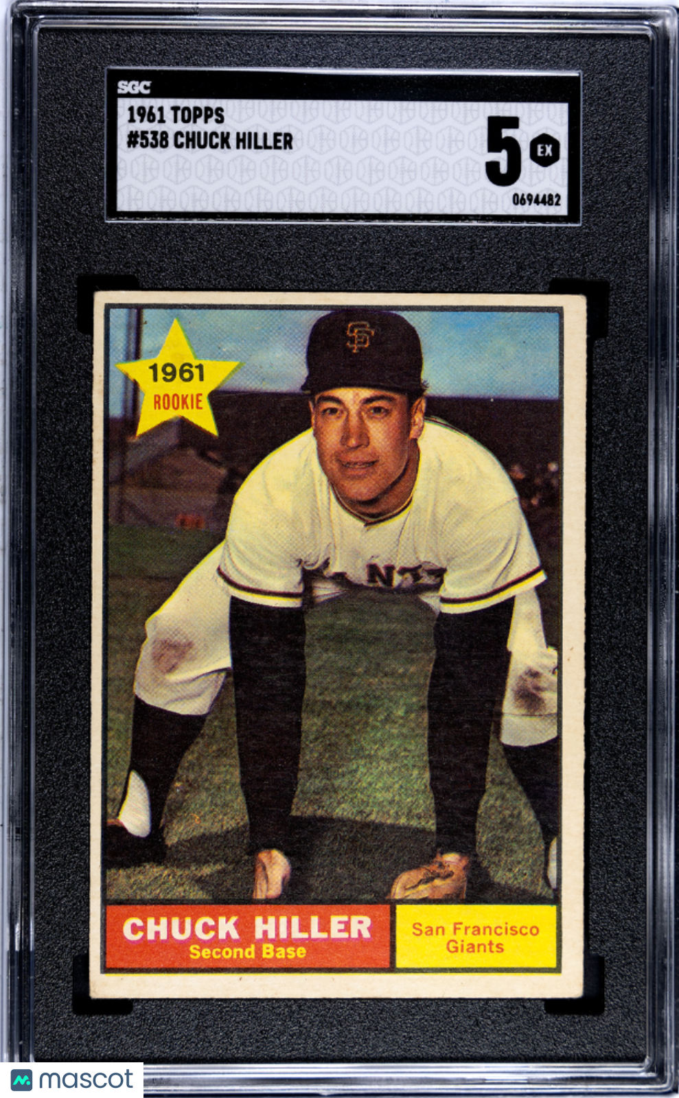 1961 Topps Chuck Hiller #538 SGC 5