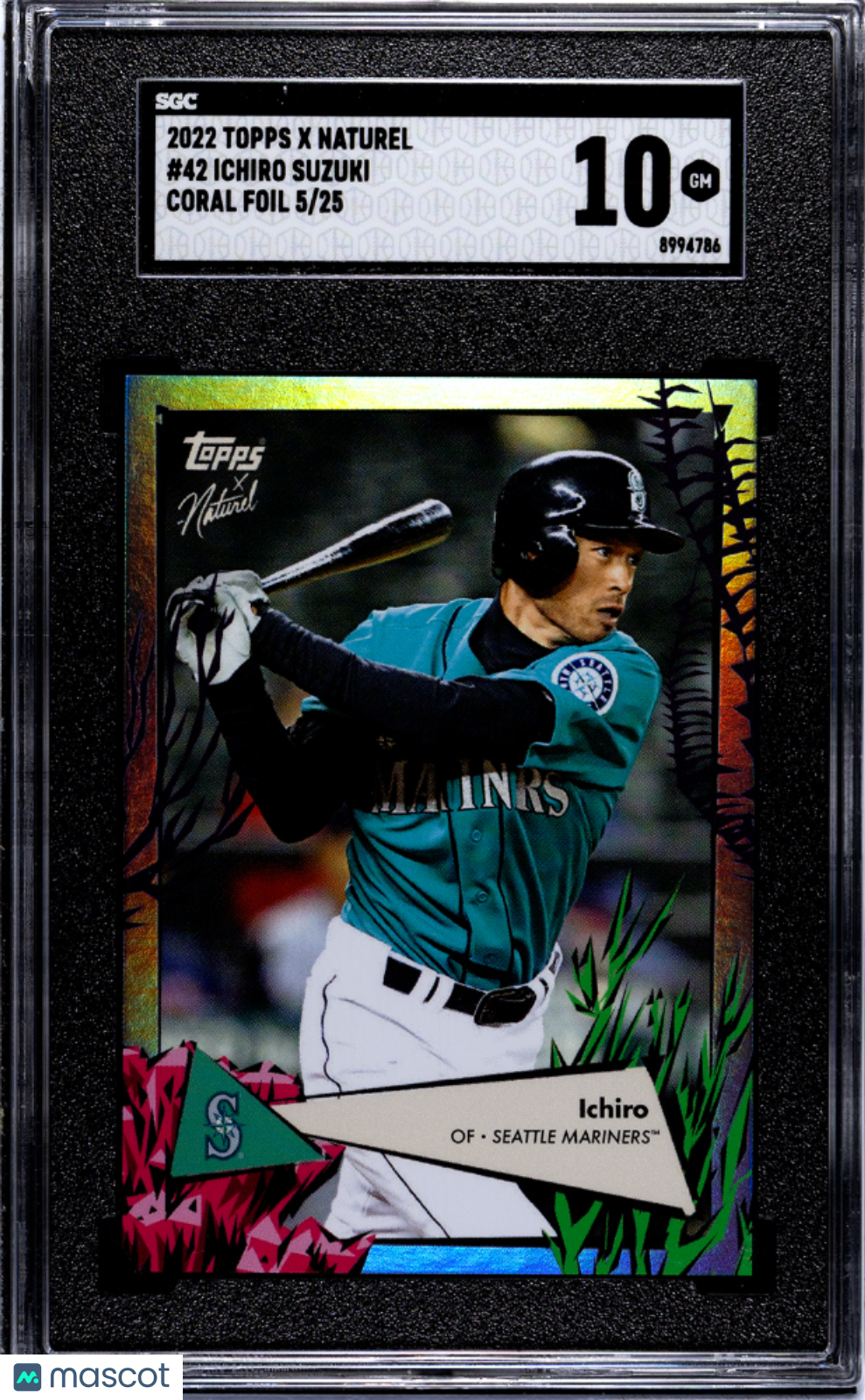 2022 Topps X Naturel Ichiro Suzuki #42 Coral Foil SGC 10