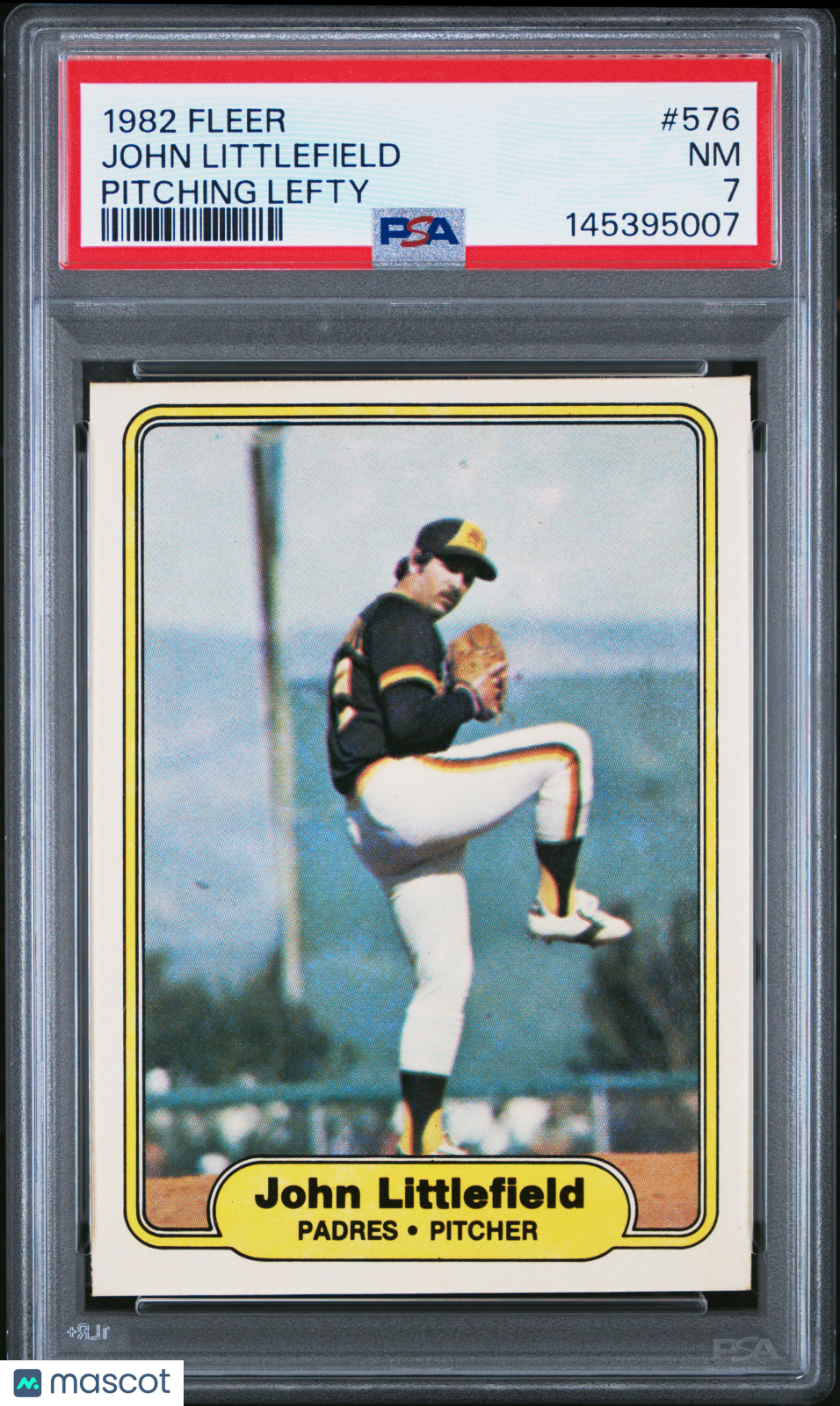 1982 Fleer John Littlefield #576 Pitching Lefty PSA 7