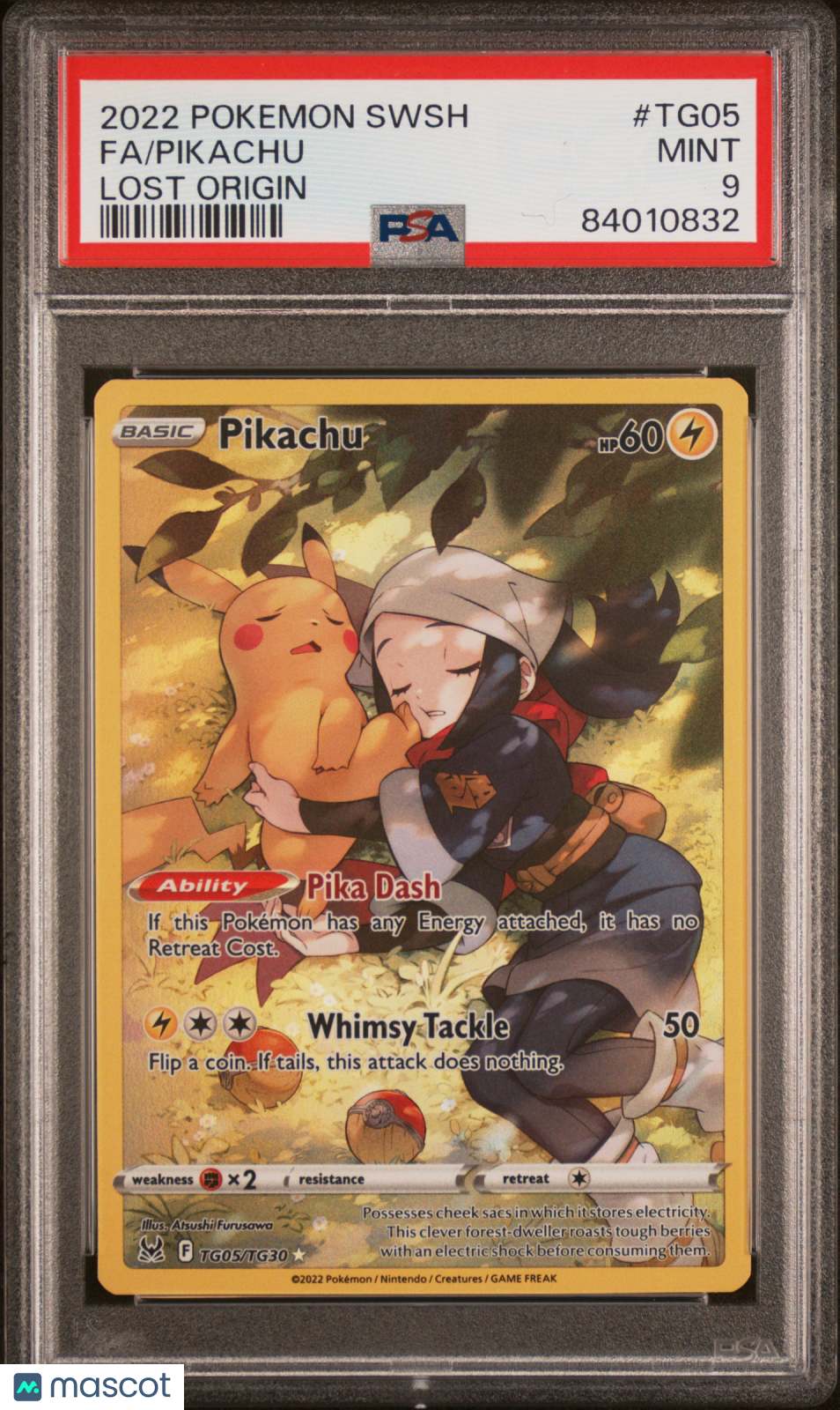 2022 Pokemon SWSH Lost Origin Pikachu PSA 9 #TG05/TG30