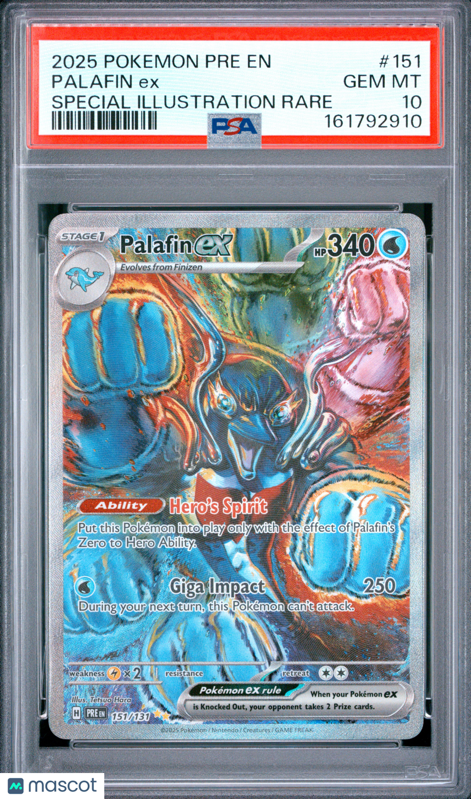 2025 Prismatic Evolutions Palafin ex Special Illustration Rare PSA 10 #151/131