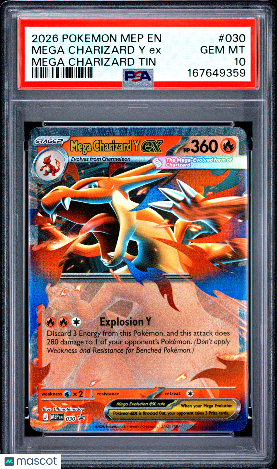 2026 Pokemon Mega Evolution Black Star Promo Mega Charizard Y ex PSA 10 #030