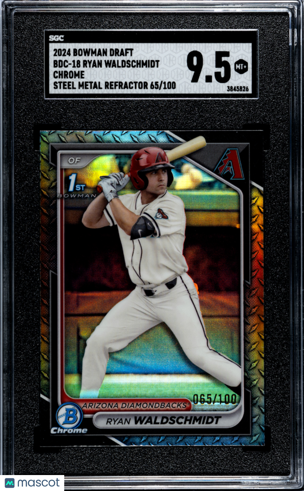 2024 Bowman Draft Ryan Waldschmidt #BDC-18 Steel Metal Refractor 65/100 SGC 9.5