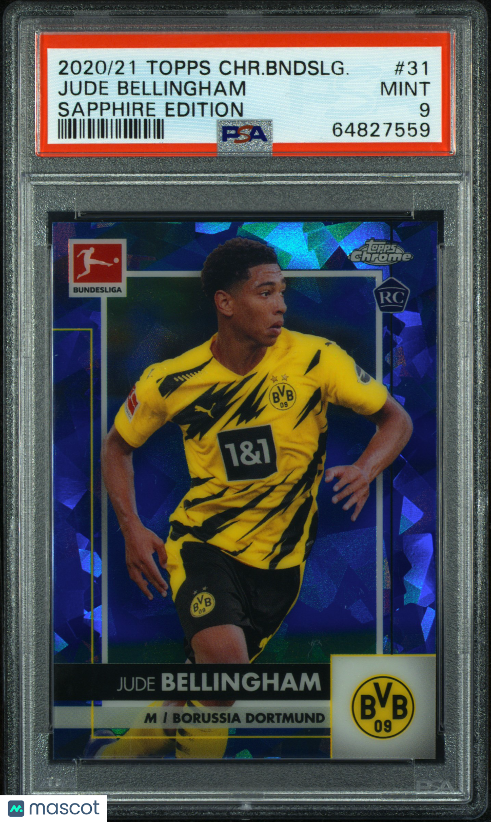 2020 Topps Chrome Bundesliga Sapphire Edition Jude Bellingham #31 PSA 9
