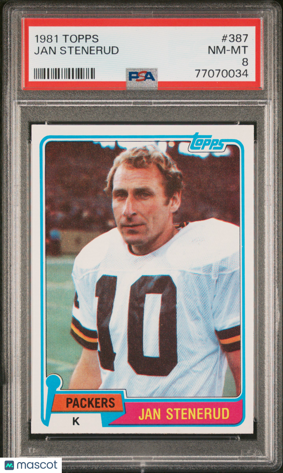 1981 Topps Jan Stenerud #387 PSA 8