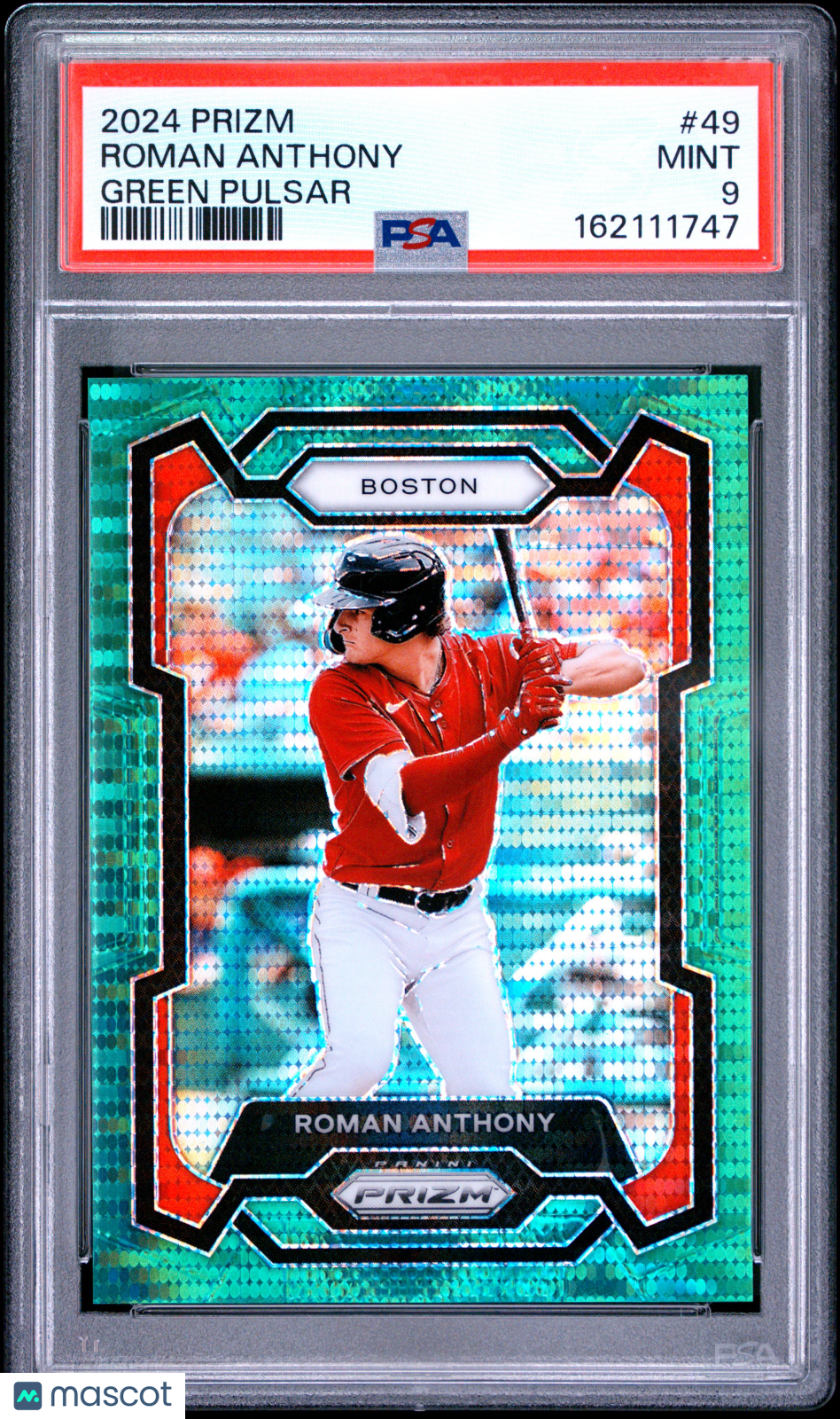2024 Panini Prizm Roman Anthony #49 Green Pulsar PSA 9