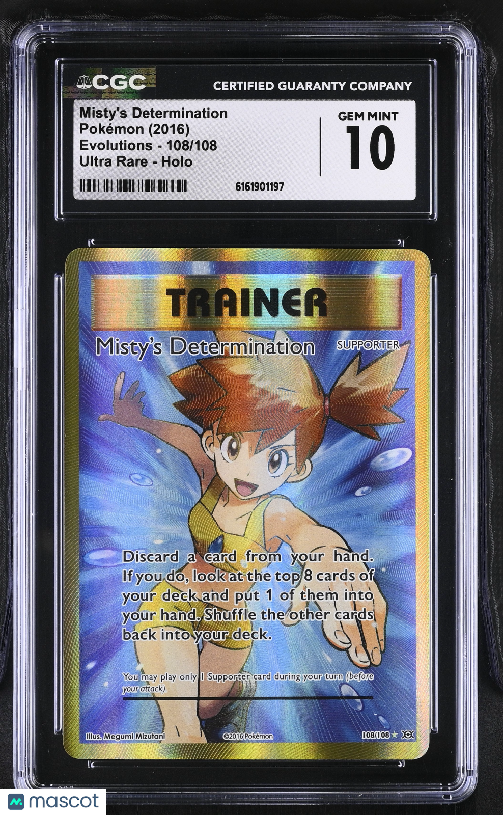 2016 Pokemon XY Evolutions Misty's Determination Holo Ultra Rare CGC 10 #108/108