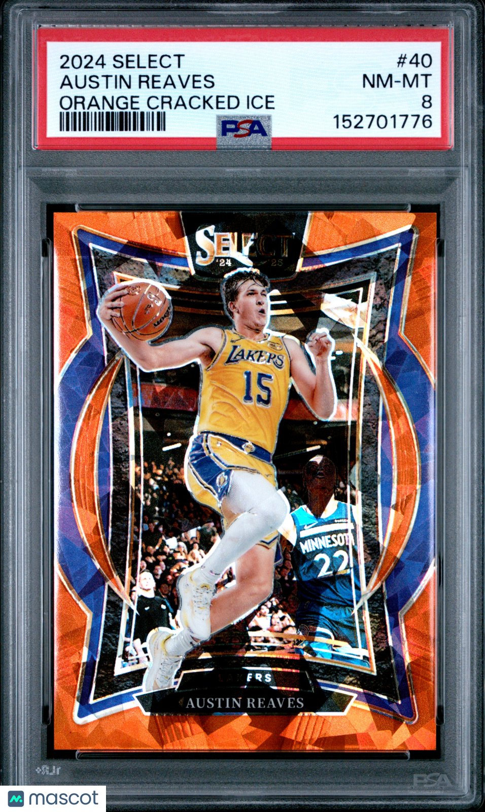 2024 Panini Select Austin Reaves #40 Orange Cracked Ice 236/275 PSA 8