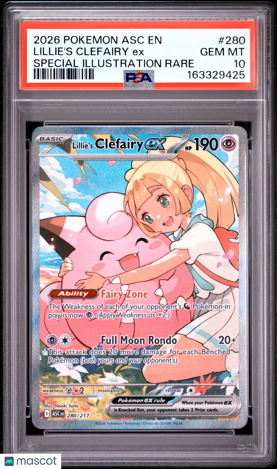 2026 Ascended Heroes Lillie's Clefairy ex Special Illustration PSA 10 #280/217