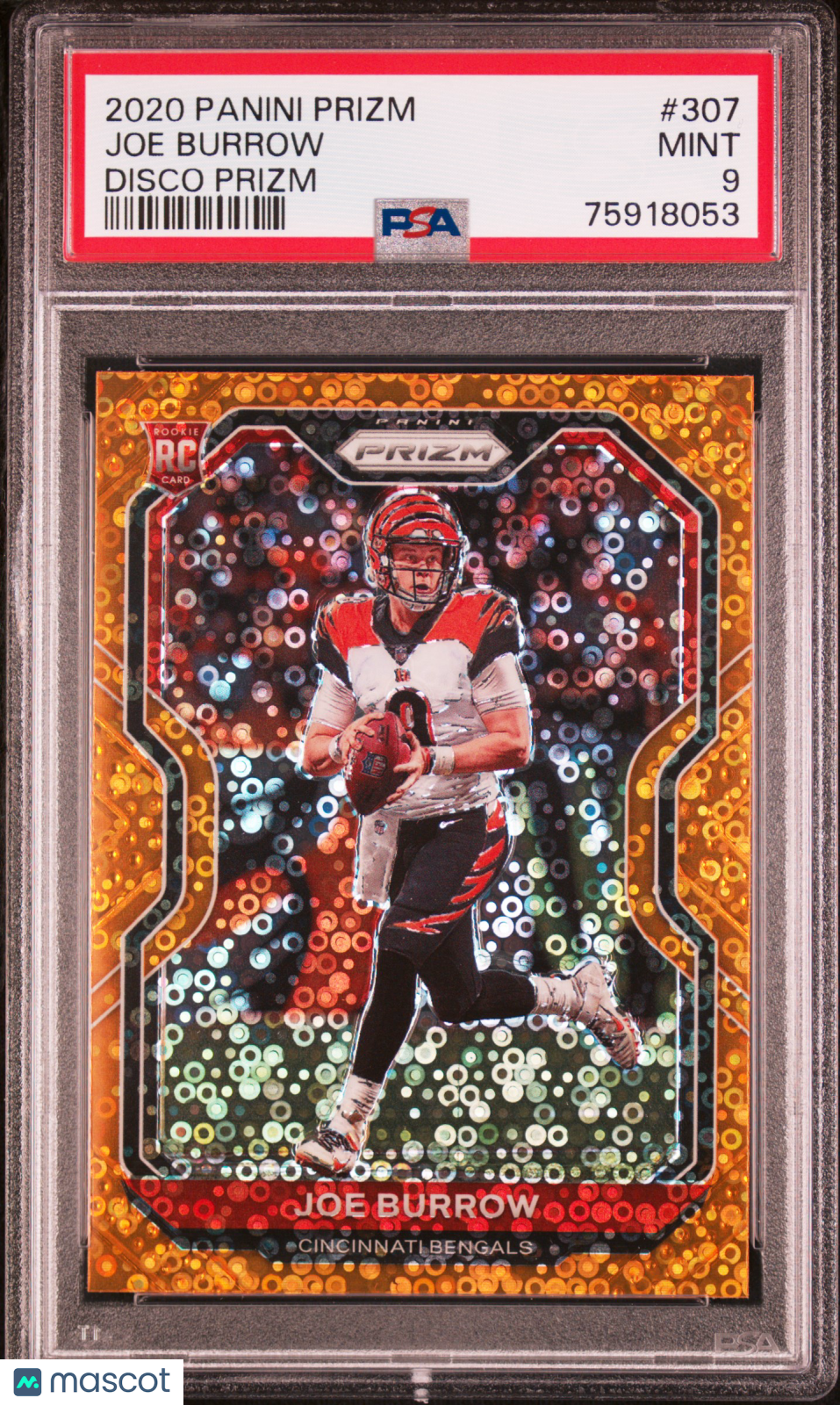 2020 Panini Prizm Joe Burrow #307 Disco RC PSA 9