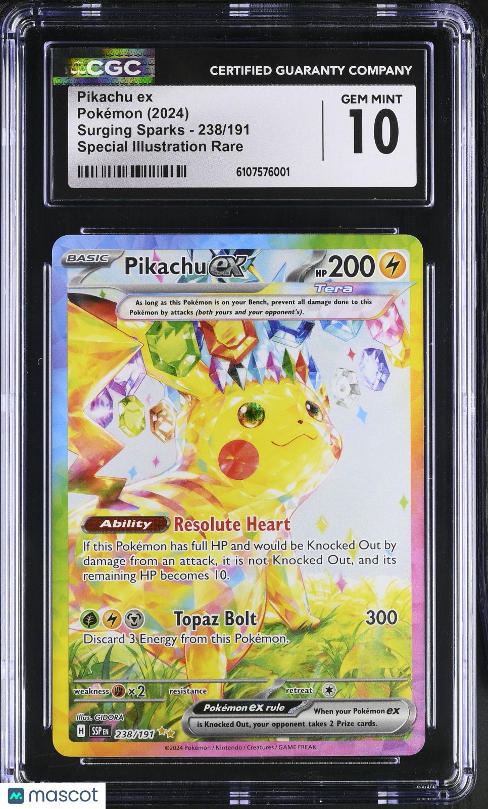 2024 Pokemon S&V Surging Sparks Pikachu ex Special Illustration CGC 10 #238/191