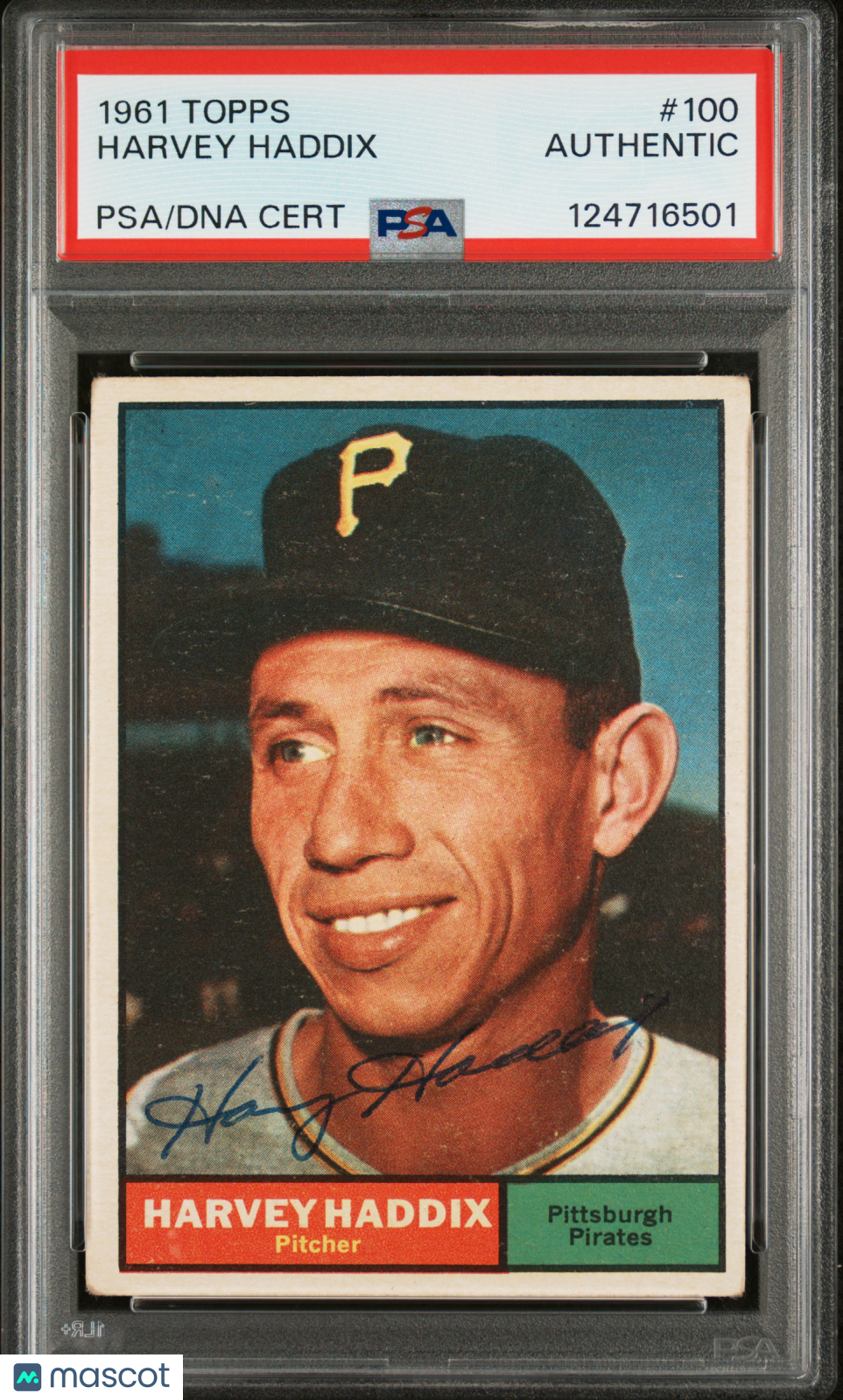 1961 Topps Harvey Haddix #100 PSA A Auto A