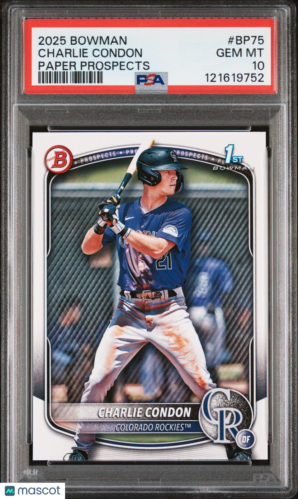 2025 Bowman Prospects Charlie Condon #BP-75 1st Bowman PSA 10