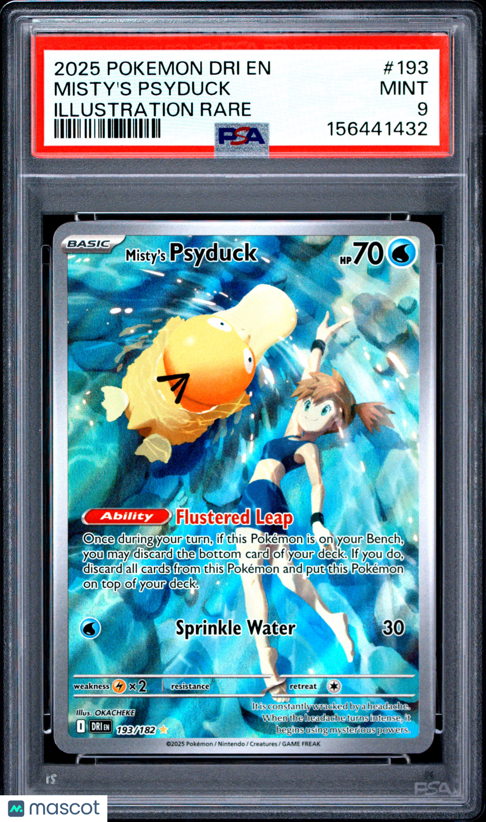 2025 Pokemon Destined Rivals Misty's Psyduck Illustration Rare PSA 9 #193/182