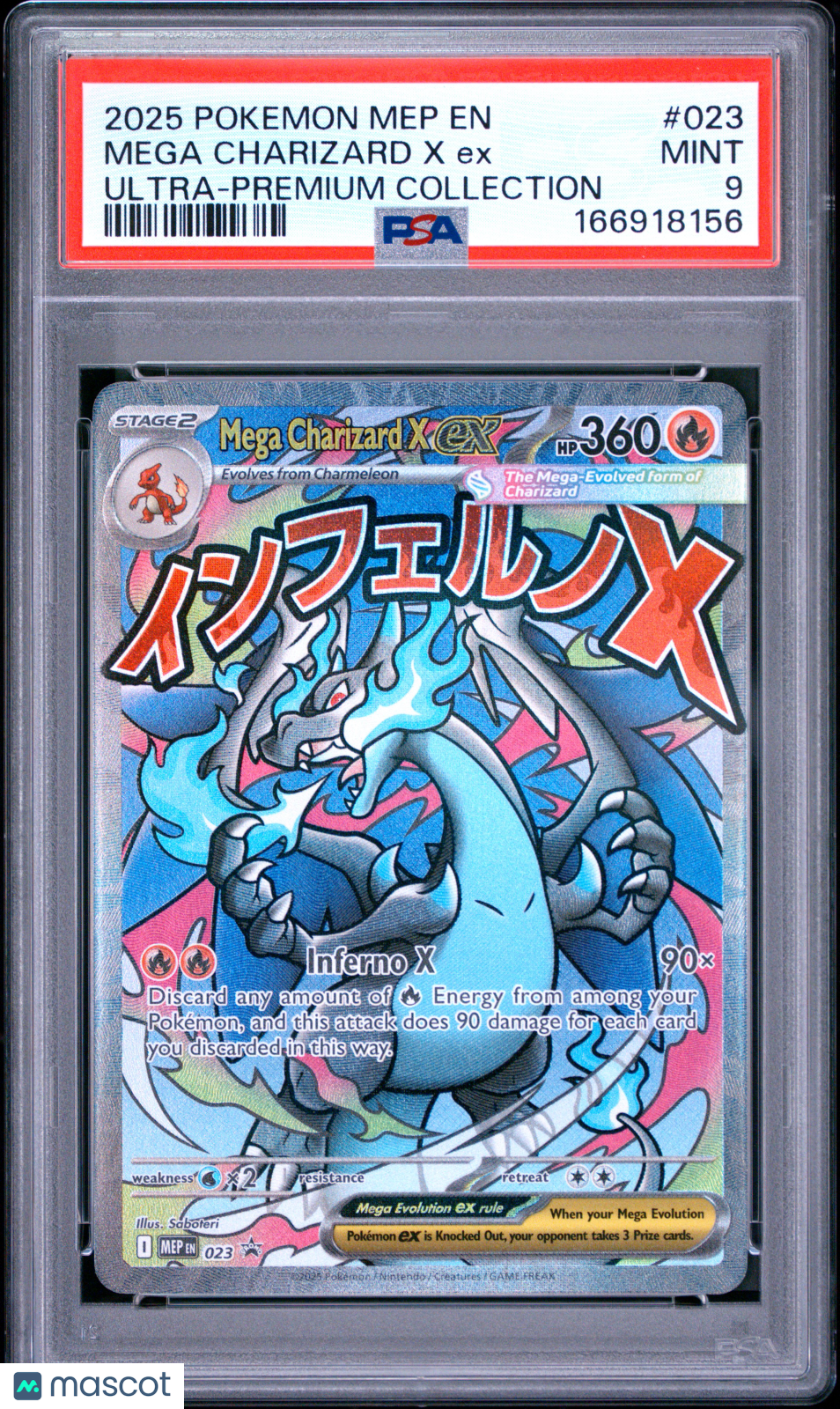 2025 Mega Evolution Black Star Promo Mega Charizard X ex PSA 9 #023