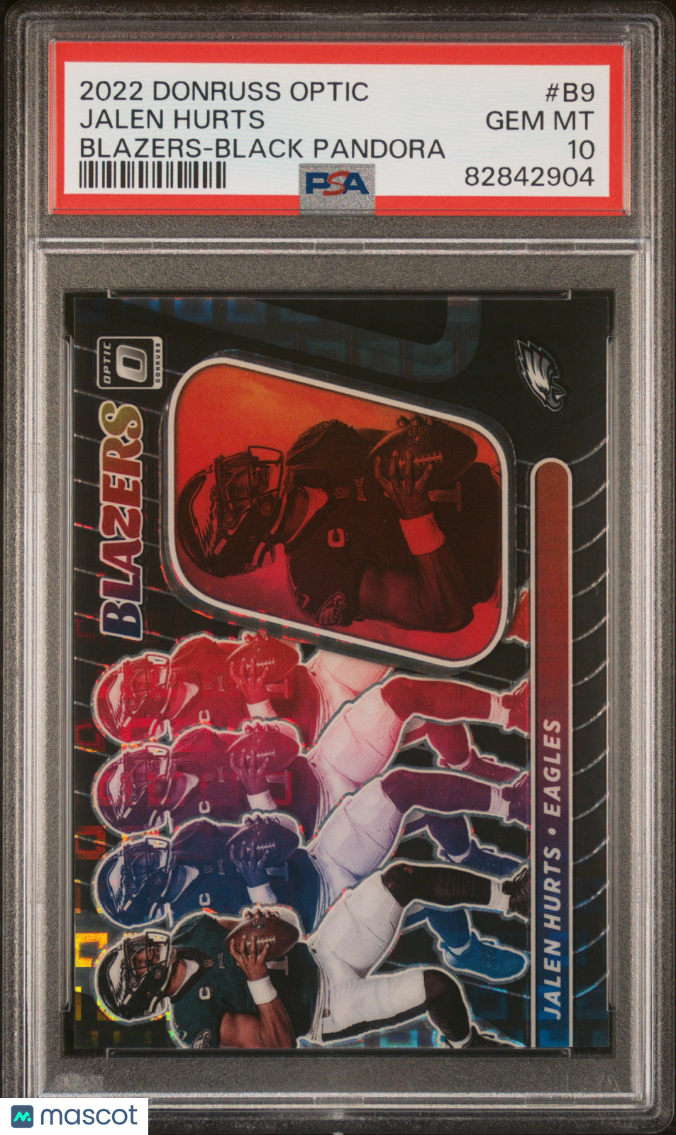 2022 Panini Donruss Optic Blazers Jalen Hurts #B9 Black Pandora PSA 10