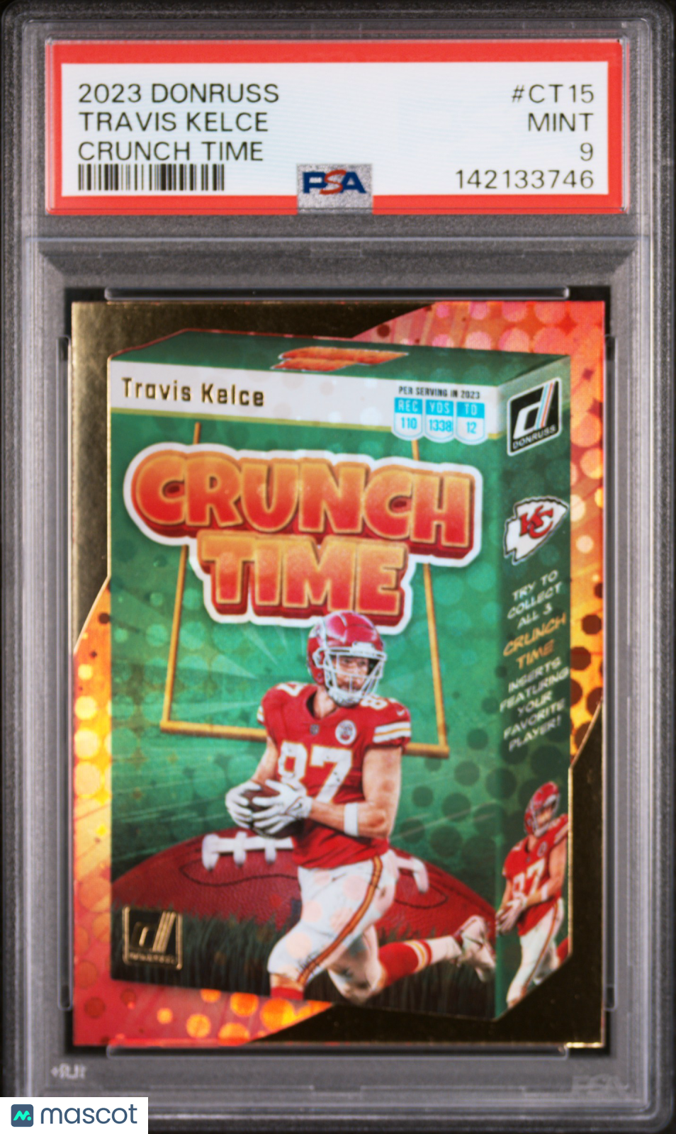 2023 Panini Donruss Crunch Time Travis Kelce #CT15 PSA 9