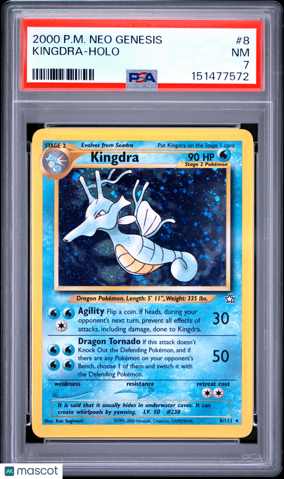 2000 Pokemon Neo Genesis Kingdra Holo PSA 7 #8/111