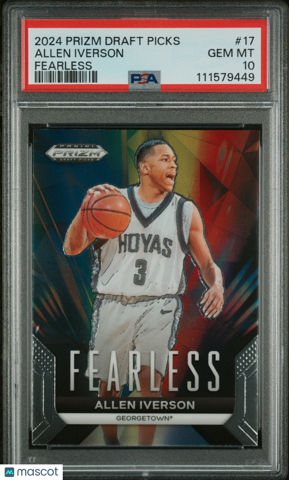 2024 Panini Prizm Draft Picks Fearless Allen Iverson #17 PSA 10