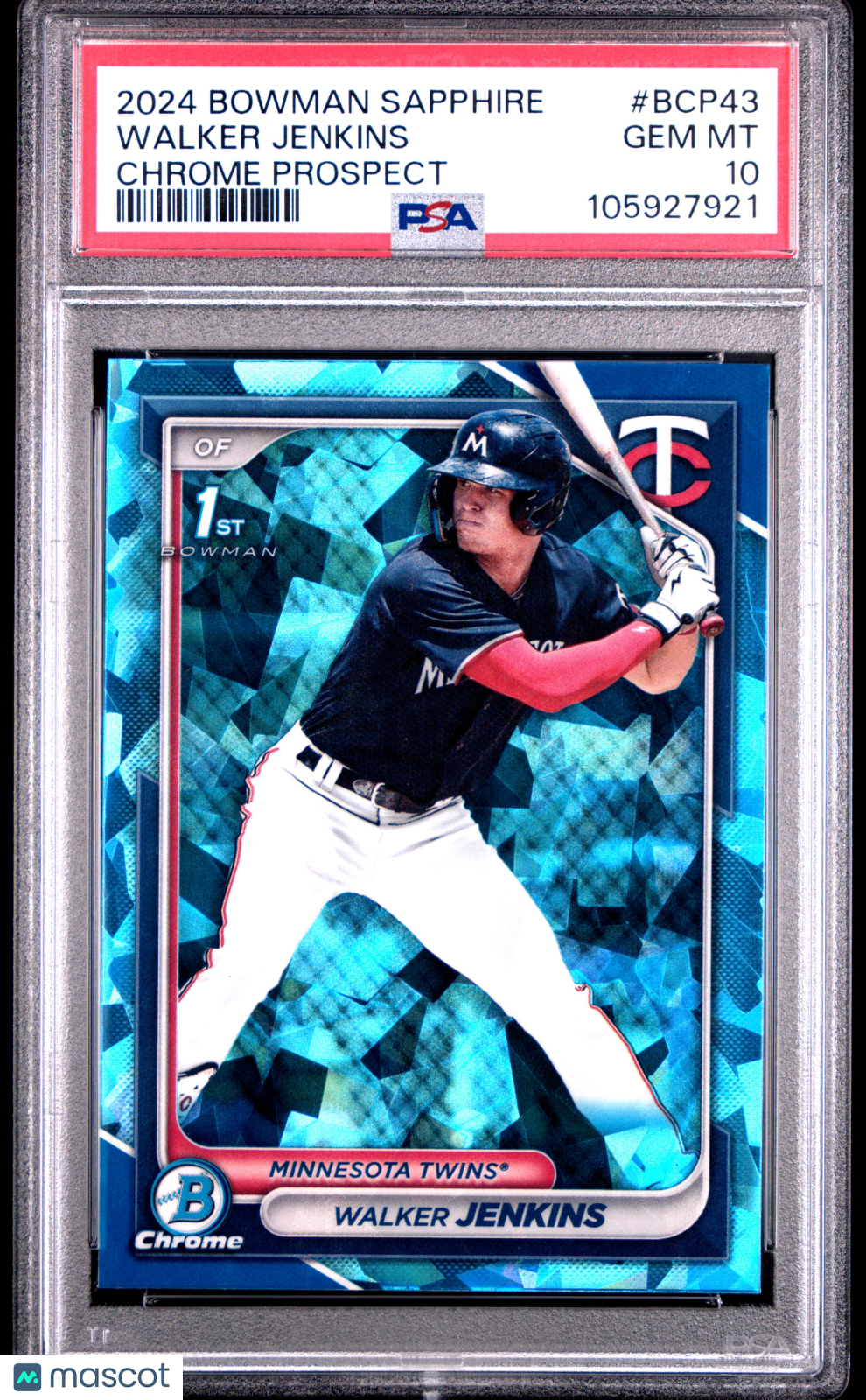 2024 Bowman Sapphire Edition Chrome Prospects Walker Jenkins #BCP43 PSA 10
