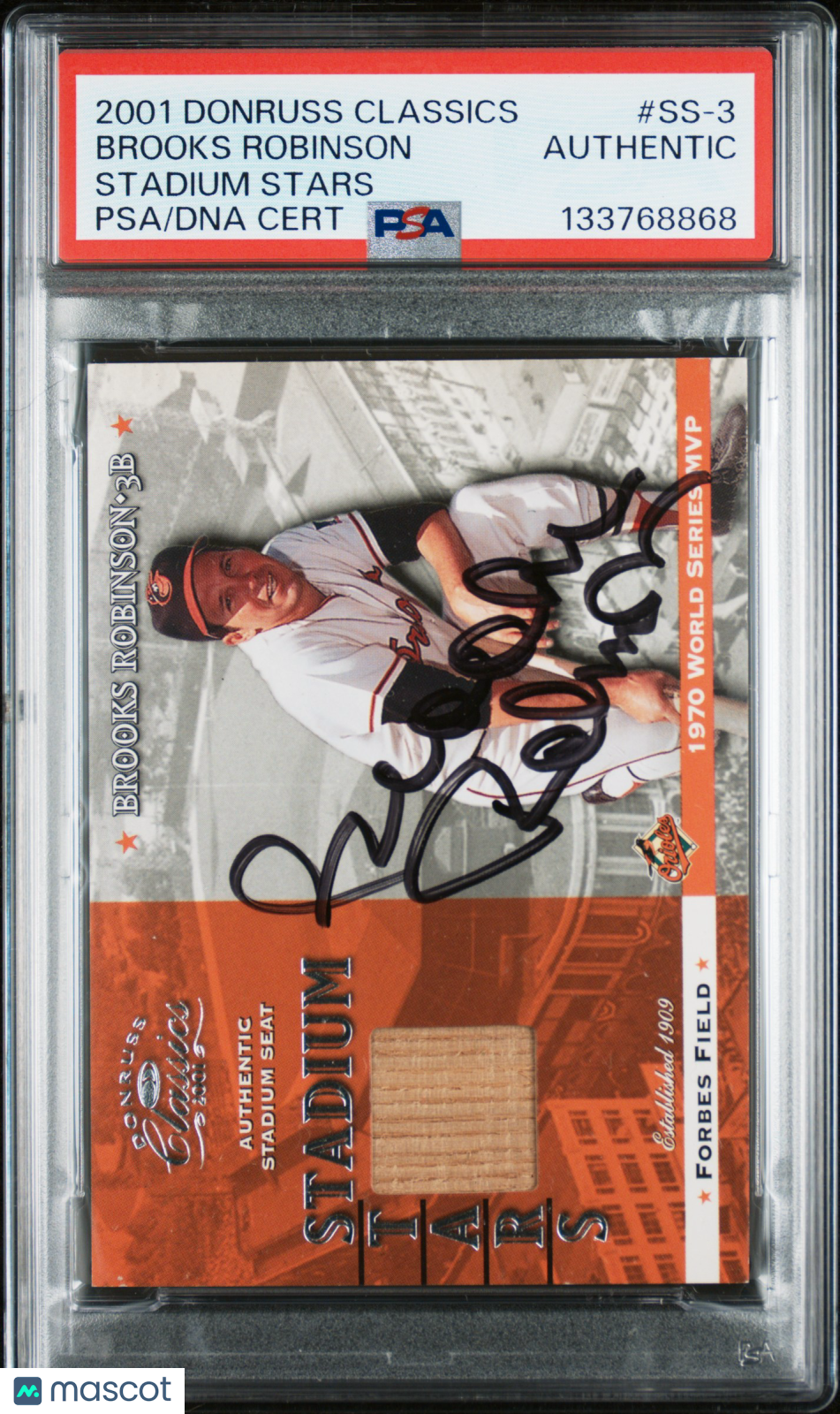 2001 Donruss Classics Stadium Stars Brooks Robinson #SS-3 PSA A Auto A