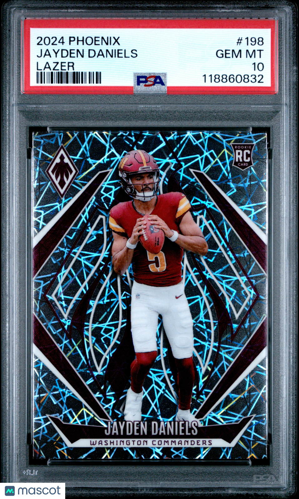2024 Panini Phoenix Jayden Daniels #198 Lazer RC PSA 10