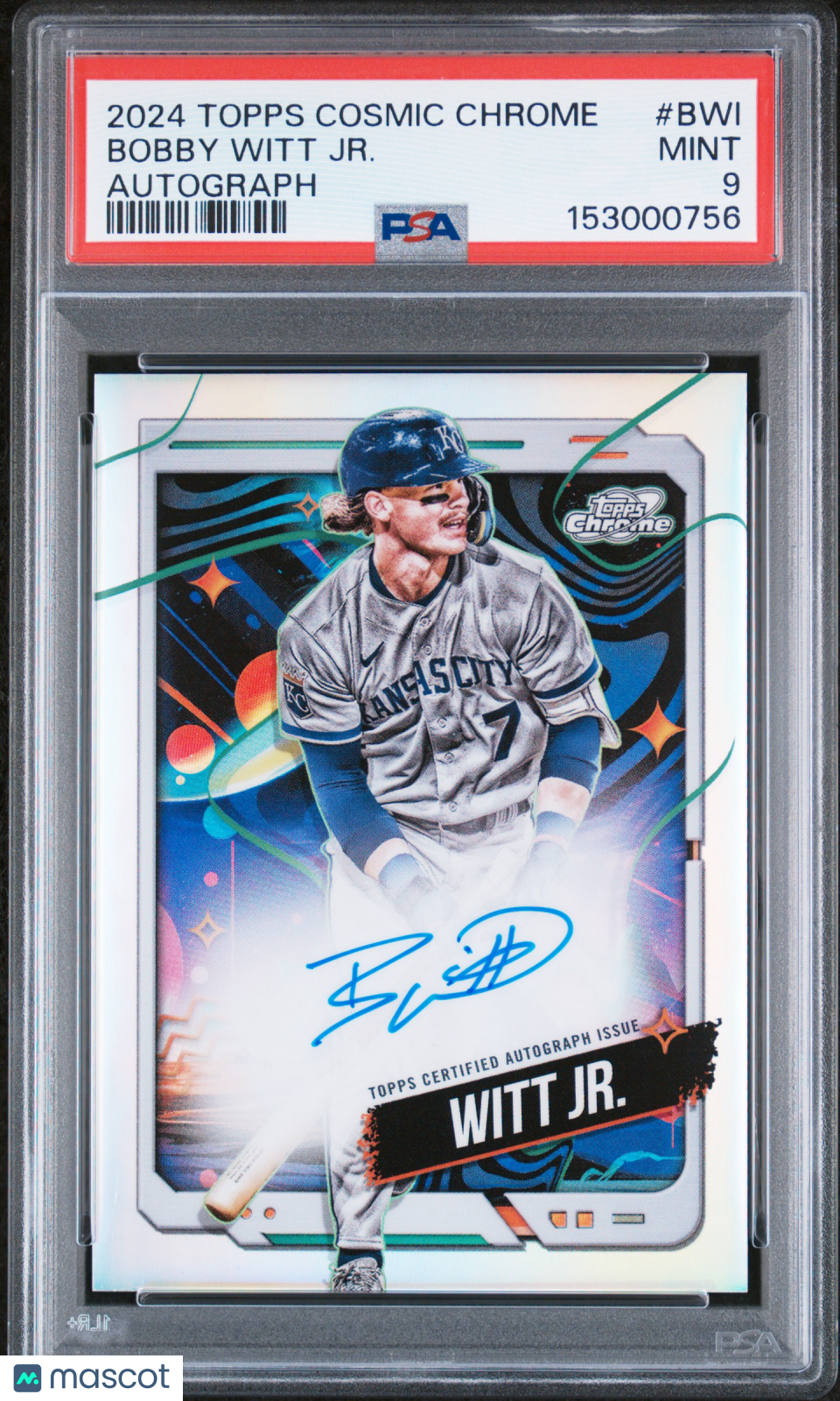 2024 Topps Cosmic Chrome Autographs Bobby Witt Jr. #BWI PSA 9