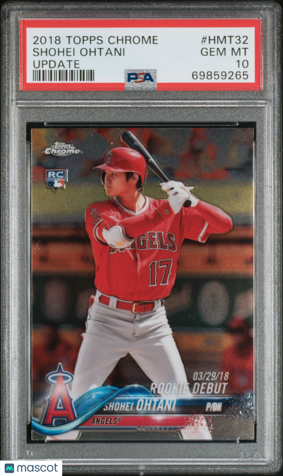2018 Topps Chrome Update Shohei Ohtani #HMT32 PSA 10