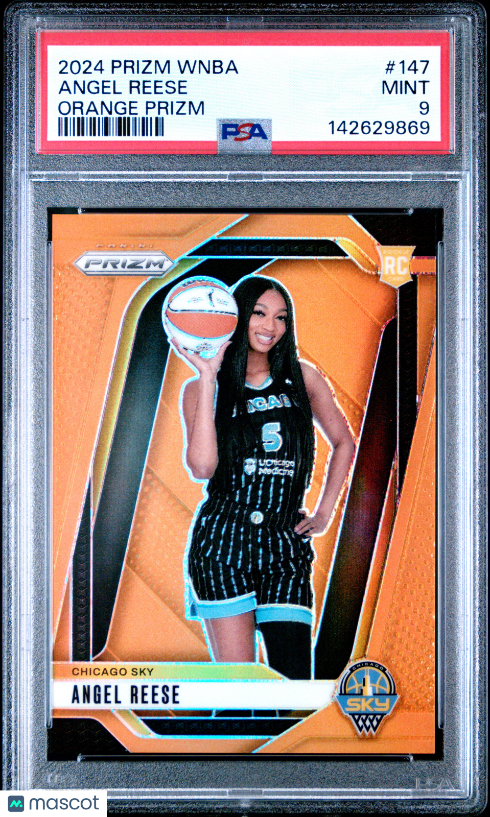 2024 Panini Prizm WNBA Angel Reese #147 Orange 34/99 RC PSA 9