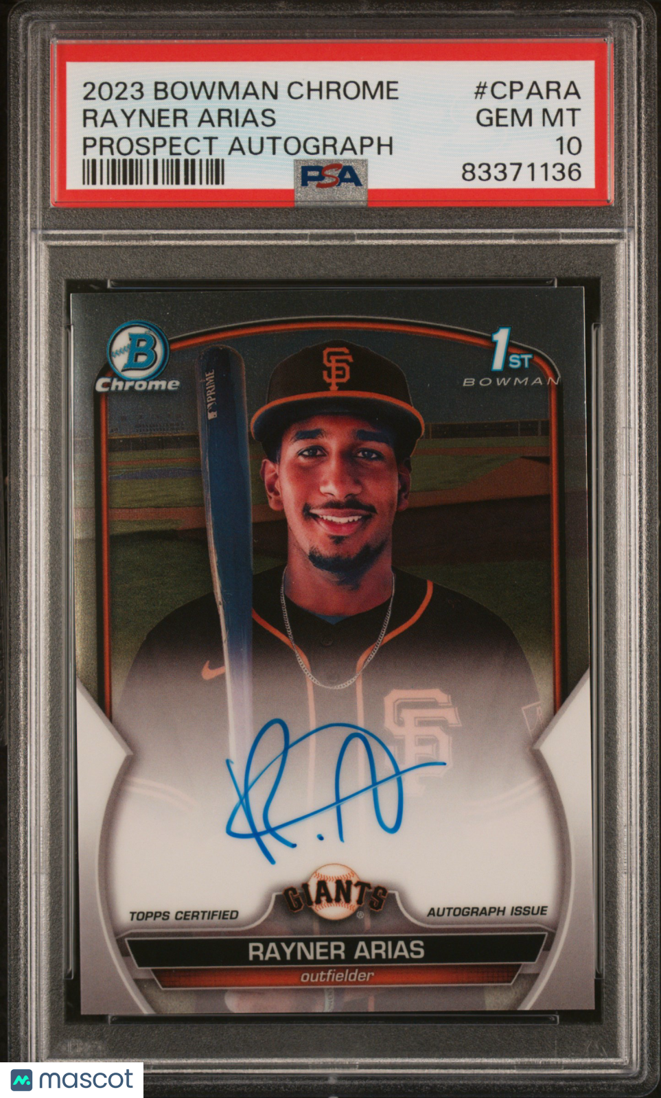 2023 Bowman Chrome Prospect Autographs Rayner Arias #CPA-RA PSA 10