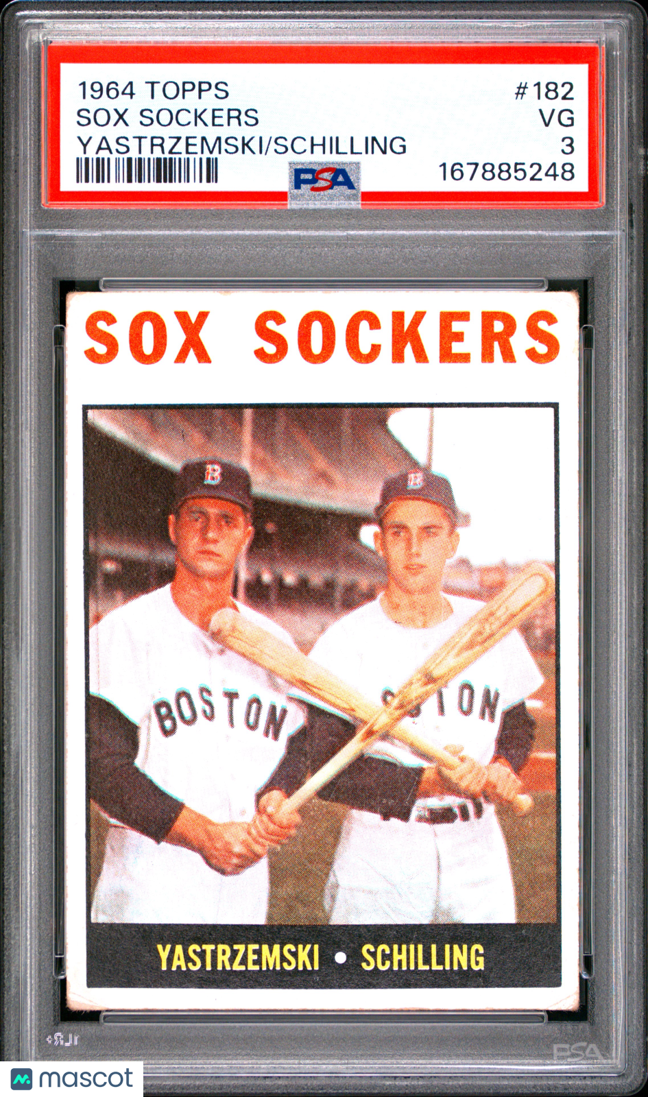 1964 Topps Sox Sockers #182 Yastrzemski Schilling PSA 3