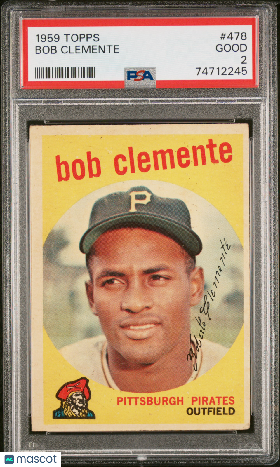 1959 Topps Bob Clemente #478 PSA 2