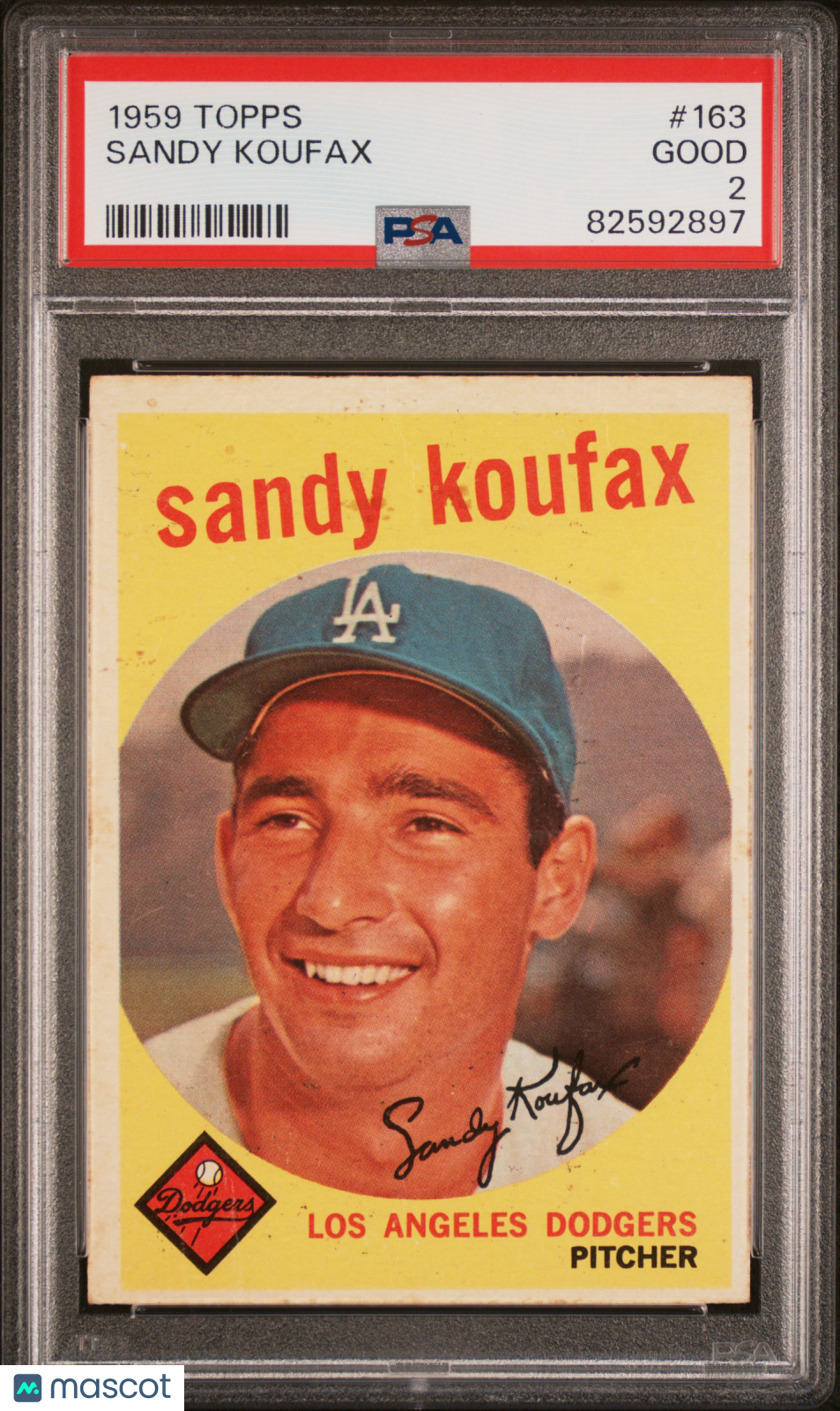 1959 Topps Sandy Koufax #163 PSA 2