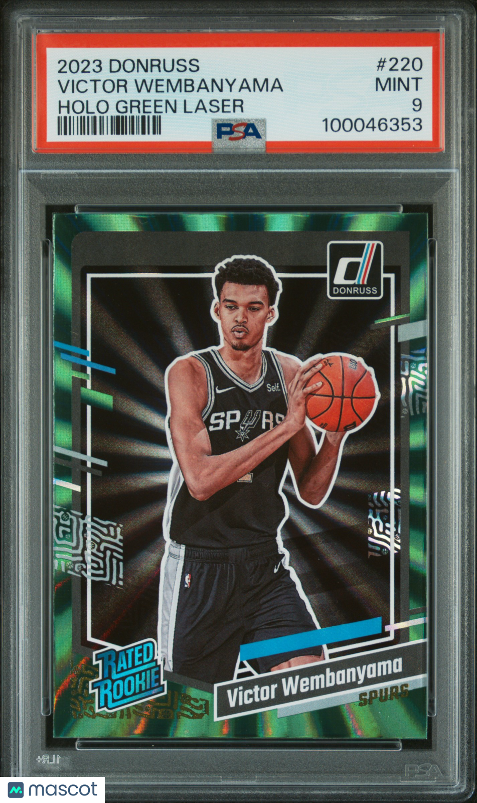2023 Panini Donruss Victor Wembanyama #220 Holo Green Laser PSA 9