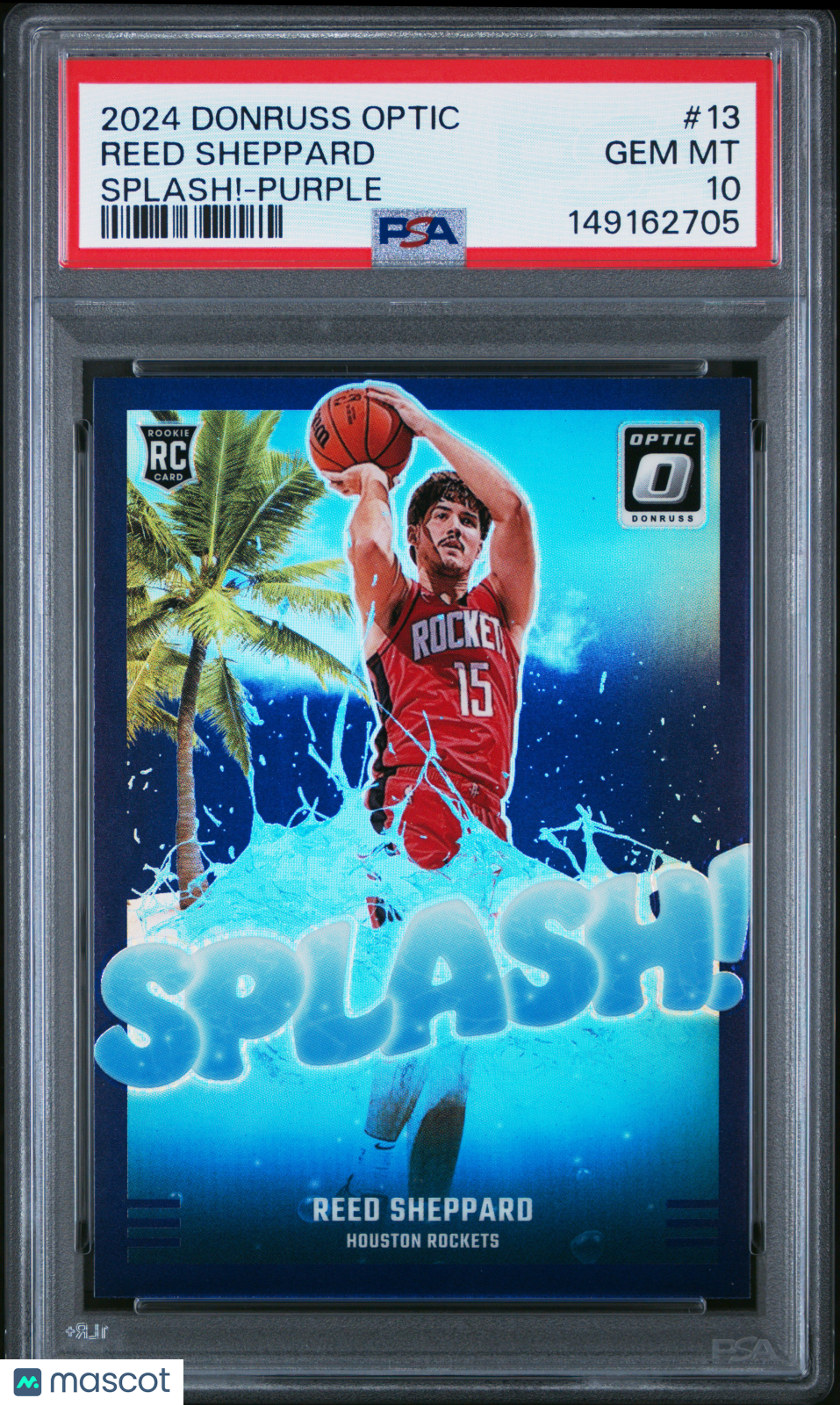 2024 Donruss Optic Splash! Reed Sheppard #13 Purple RC PSA 10