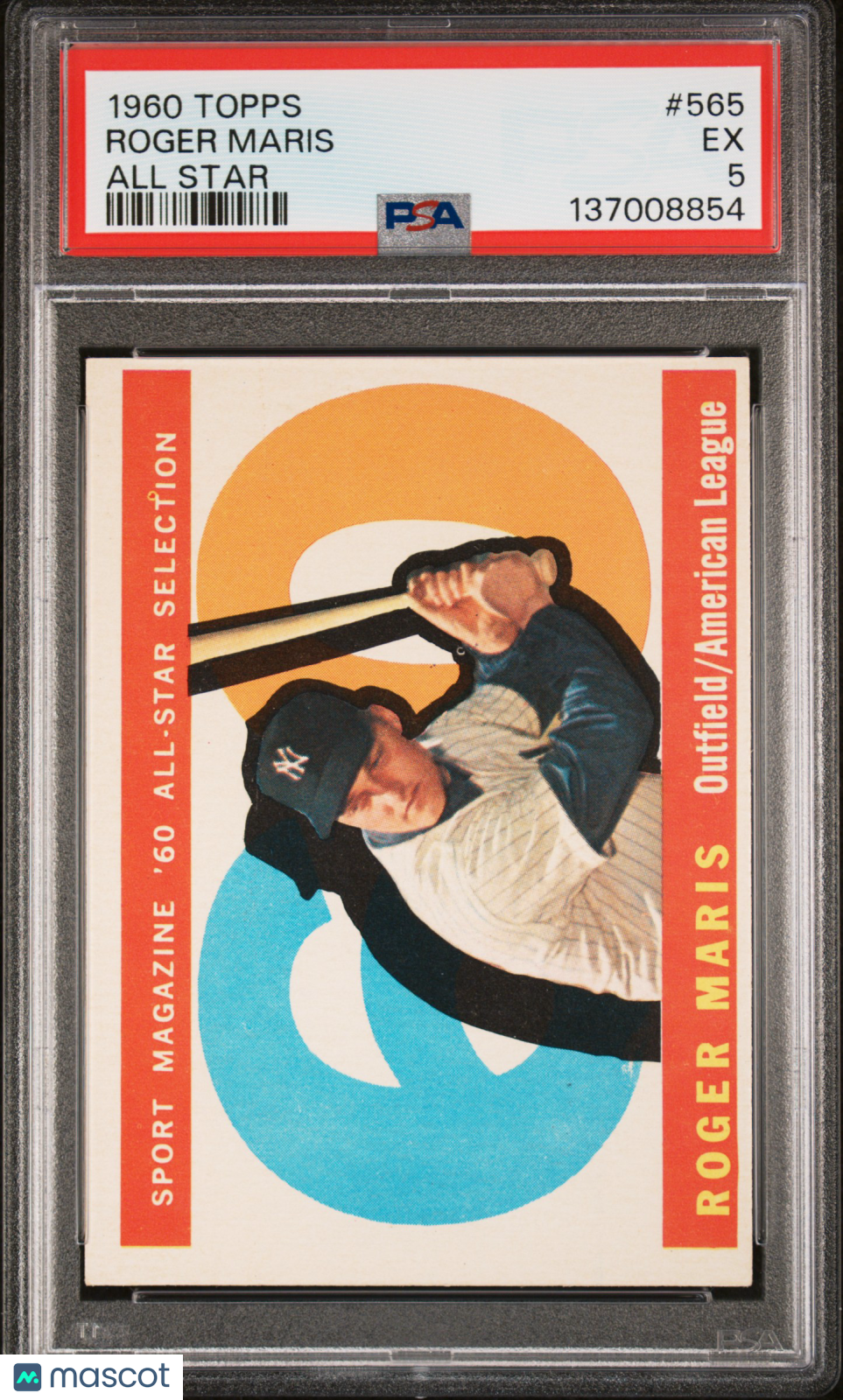1960 Topps Roger Maris #565 All Star PSA 5