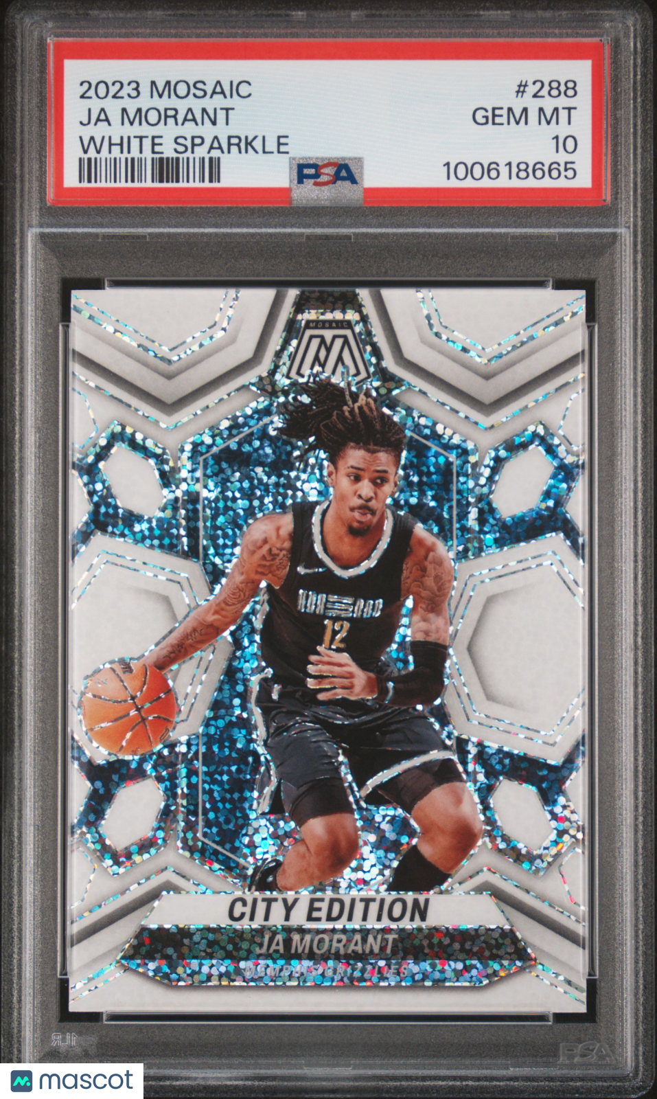 2023 Panini Mosaic Ja Morant #288 White Sparkle PSA 10