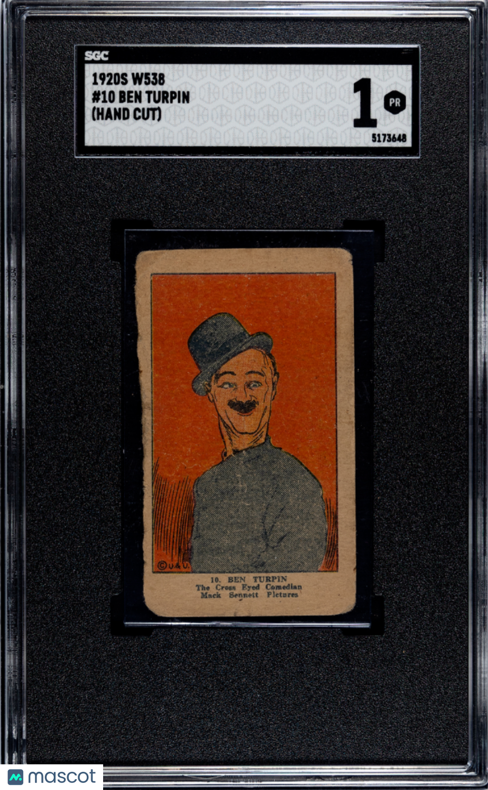 1920s W538 Ben Turpin #10 SGC 1