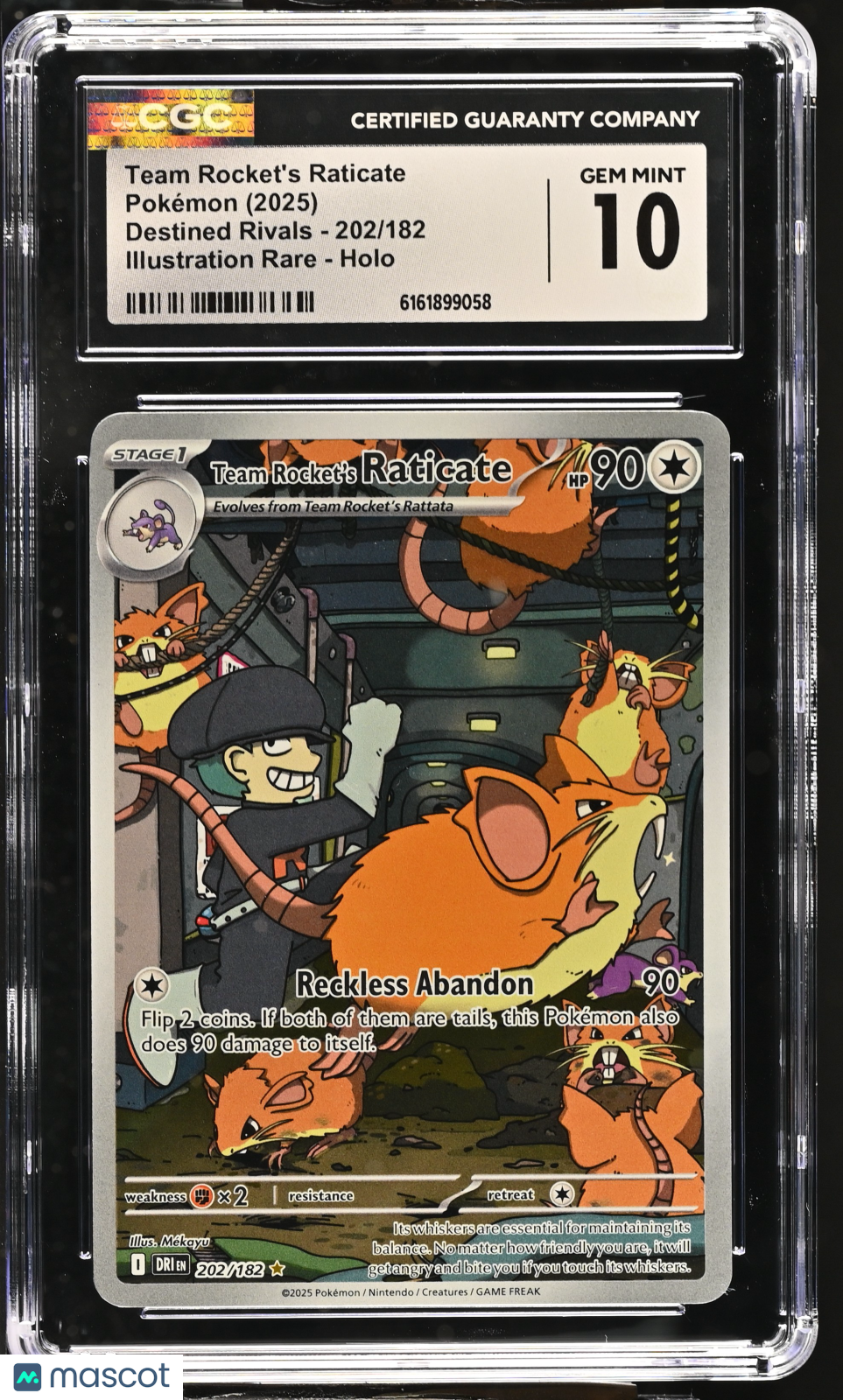 2025 Destined Rivals Team Rocket's Raticate Illustration Rare CGC 10 #202/182