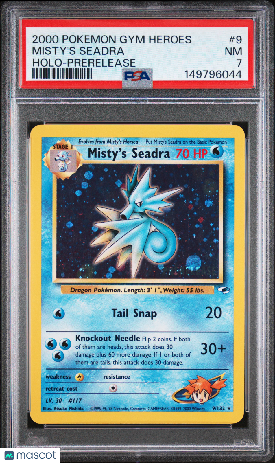 2000 Pokemon Gym Heroes Misty's Seadra PSA 7 #9/132
