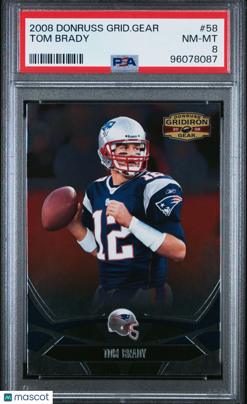 2008 Donruss Gridiron Gear Tom Brady #58 PSA 8