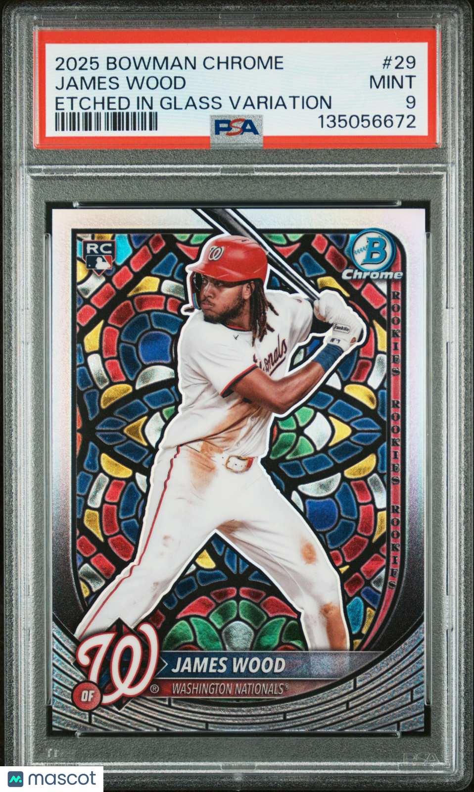 2025 Bowman Chrome James Wood #29 Etched In Glass Variation PSA 9