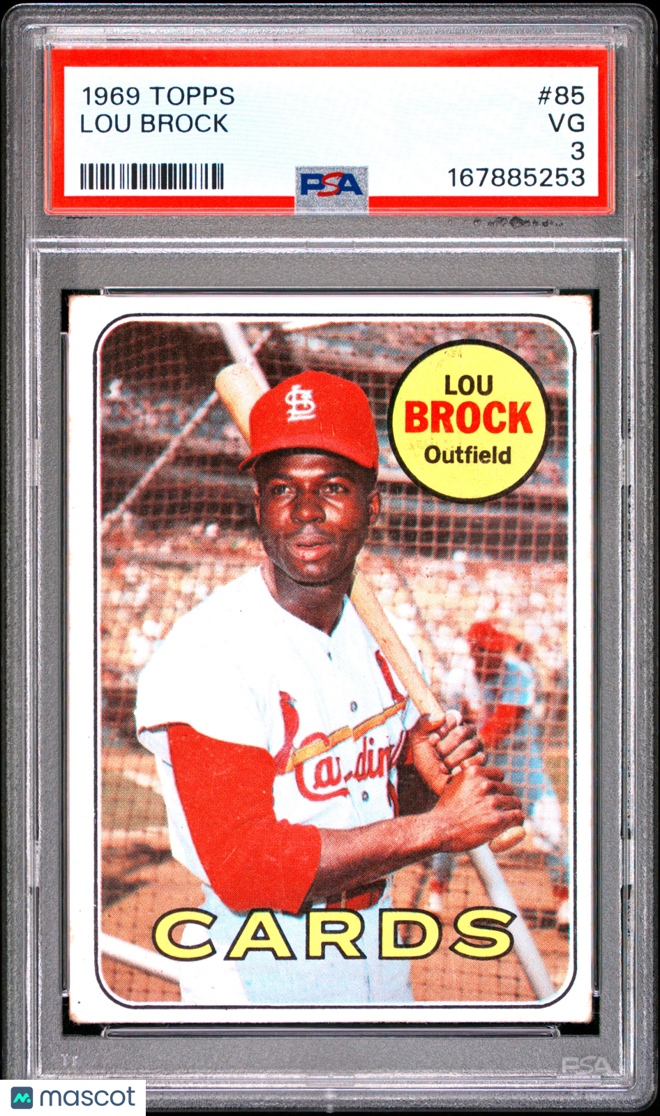 1969 Topps Lou Brock #85 PSA 3